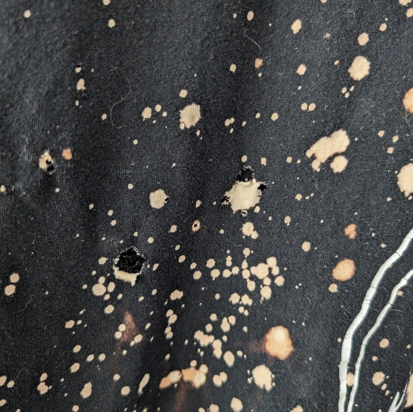 Led Zeppelin Band Tour 1977 Black Destroyed paint splatter t-shirt, size XL - Picture 9 of 10